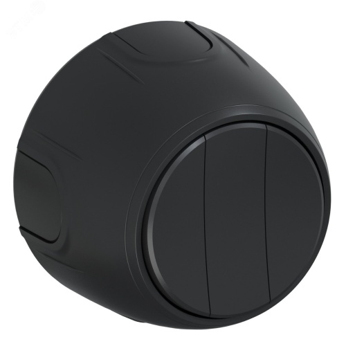 Выключатель тройной Rotondo, цвет черный | код 7700860 | OneKeyElectro