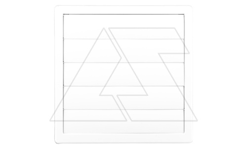 Решетка вентиляционная с жалюзи квадратная 170х170мм круглым выводом O125мм, пластик, белый | код 02-310 | airRoxy