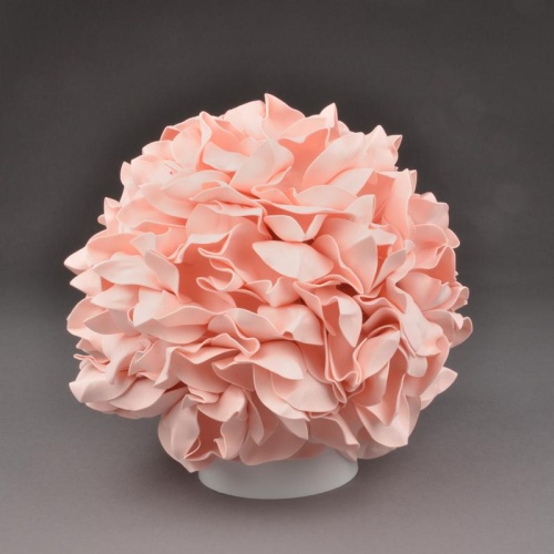 Светильник светодиодный со сменной лампой (в/к) Гортензия Белый/Пудровый E27, теплый белый свет (3000K). Плафон D150мм, прозрачный. Белое основание. TM | код UL-00007226 | Uniel