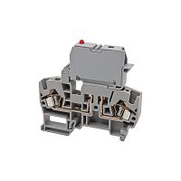 355 759, Клеммник пружинный с держ. предохр. (5х20, 5х25), откид.картридж, с индикацией 110VAC, на DIN-рейку, 4 мм.кв., (серый), YBK SLD 110VAC | код 0.0.0.3.55759 | KLEMSAN