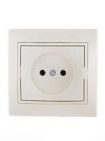 Розетка 1-м СП Мира 16А IP20 без заземл. со вставкой керамика жемчуж./бел. перламутр. LEZARD 701-3030-121