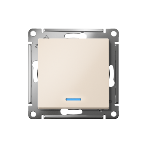 ATLASDESIGN 1-клавишный ПЕРЕКЛЮЧАТЕЛЬ с подсветкой, сх.6а, 10АХ, быстрозажимные клеммы, БЕЖЕВЫЙ | код ATN000263S | Systeme Electric