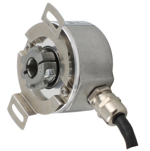 Инкрементальный энкодер D=50мм, выступающий вал 8мм, 15 имп/об, 5…30VDC, выход TTL/HTL с инверсией, IP65, -20…+85°C, радиальный кабель 2м | код EIP 50BO 8630V15-R2 | INNOCONT