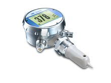 Кондуктометрический датчик проводимости (концентрации) в корпусе из нерж. стали 0-500 мкСм/см, 0-1000 мСм/см, дисплей, вертикальное исполнение, соед. G1 гигиенич., PEEK, 37 mm -20 +150 С, Pmax=25 bar, 15-35 VDC, IP67, каб. ввод 2хM16 пластик, выходы: 2х4-