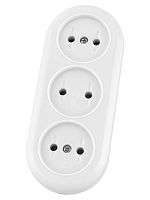 Розеточная колодка 3 гнезда 2П 16А 250B белая Ретро (карболит) TDM | код SQ1806-0604 | TDM