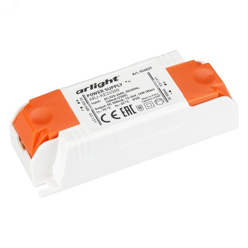 Блок питания ARJ-KE24500 (12W, 500mA) (ARL, IP20 Пластик, 5 лет) | код 26827 | Arlight