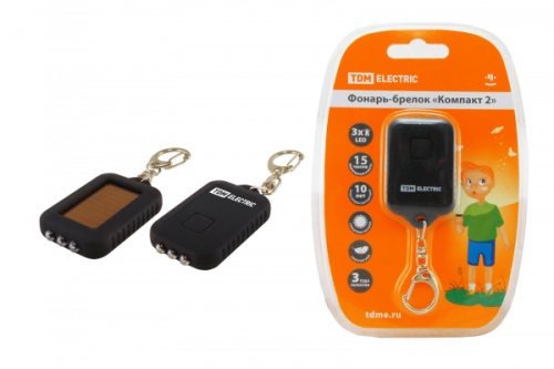 Фонарь-брелок Компакт 2, аккумуляторный, 3 светодиода 7 лм/Вт TDM | код SQ0350-0024 | TDM
