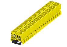 254385 Клемма TB 2-2 проходная на DIN-рейку SP35, фронт.подключение, сеч. 2.5мм2, жёлт., шт | код 254385 | SUPU