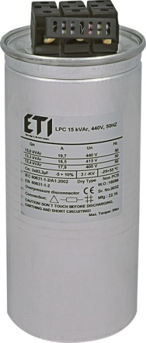 Конденсаторная батарея LPC 15kVAr (440V) | код 004656762 | ETI Конденсаторная батарея LPC 15kVAr (440V) | код 004656762 | ETI