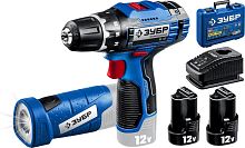 Дрель-шуруповерт Зубр DL-121-22F аккум. патрон:быстрозажимной (кейс в комплекте) | код 1727001 | ЗУБР