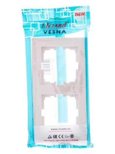 Рамка 2-местн. горизонт. VESNA кремов.