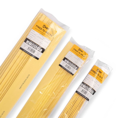 Трубка термоусадочная клеевая ТТК(3:1)-3/1 желт. (уп.10м) КВТ 102411 фото 3