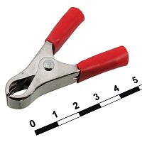 Зажим-крокодил RUICHI 8-0036 под пайку/обжим, 20 мм, 15 А, красный | код 70102 | Ruichi