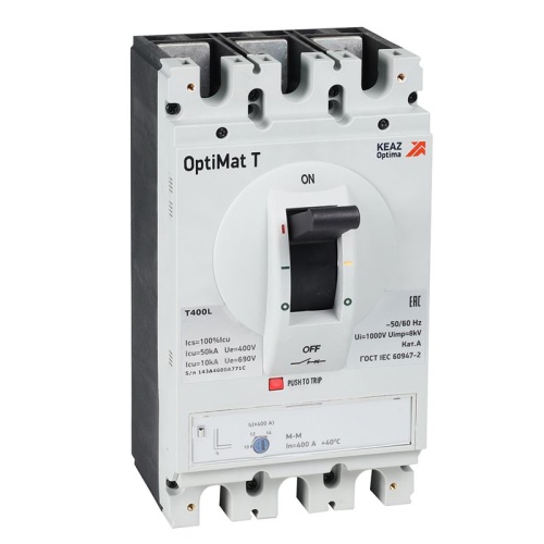 Выключатель автоматический OptiMat T630V TM 500A 3P | код 356602 | КЭАЗ