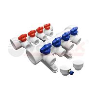 Группа коллекторная 40х20 на 6 выходов (2/1) бел. | код 101144006 | VALFEX