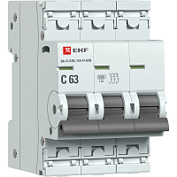 Выключатель автоматический 3п 63А (C) 6кА ВА 47-63N PROxima | код. M636363C | EKF