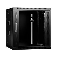 Cabeus SH-05F-12U60/35-BK Шкаф телекоммуникационный настенный 19 12U 600x350x635mm (ШхГхВ) дверь стекло, цвет черный (RAL 9004) | код 8602c | Cabeus