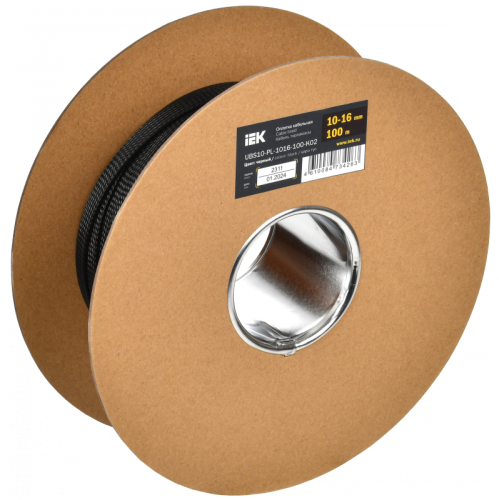 Оплетка кабельная 10-16мм полиэстер 100м черная IEK | код UBS10-PL-1016-100-K02 | IEK Оплетка кабельная 10-16мм полиэстер 100м черная IEK | код UBS10-PL-1016-100-K02 | IEK