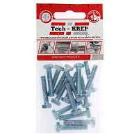 Болт М6х30 с шестигранной головкой цинк. DIN 933 (уп.16шт) класс прочности 8.8. пакет Tech-Krep 102959