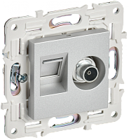 SKANDY Роз. двойная TV+RJ45 кат.6E SK-A15S сереб. IEK | код SK-AK20-2-K23 | IEK