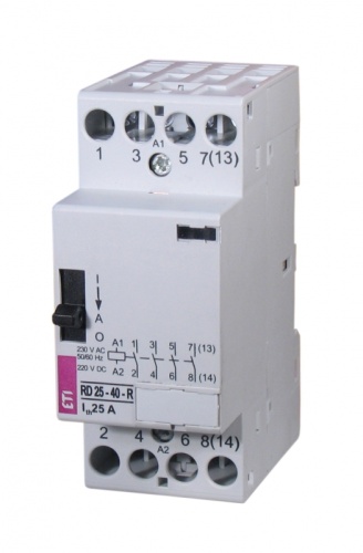 Контактор R 25-22-R 230V AC 25A (AC1) с ручн.управлением | код 002464060 | ETI Контактор R 25-22-R 230V AC 25A (AC1) с ручн.управлением | код 002464060 | ETI