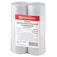 Чековая лента ТЕРМОБУМАГА 80 мм (диаметр 78 мм, длина 80 м, втулка 12 мм) КОМПЛЕКТ 6 шт., BRAUBERG, 110895 | код 110895 | BRAUBERG