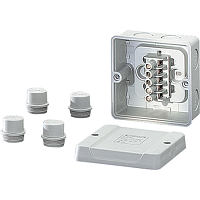 Коробка клеммная 5-полюсная 1.5-4 кв.мм 88х88х53 IP55/IP65 серая (D 9025) | код 6000001 | HENSEL