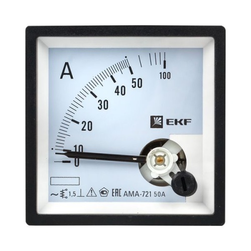 Амперметр AMA-721 аналоговый на панель (72х72) квадратный вырез 50А прямое подкл, | код ama-721-50 | EKF фото 3