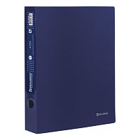 Папка на 4 кольцах BRAUBERG Диагональ, 40 мм, темно-синяя, до 300 листов, 0,9 мм, 221350 | код 221350 | BRAUBERG