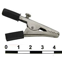 Зажим-крокодил RUICHI 8-0030 под винт/гнездо 4 мм, 15 мм, 10 А, черный | код 70093 | Ruichi