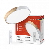 Светильник сд SCANDY WOOD-75RCW 75Вт 230В 3000-6500K 6000Лм 400x50мм с пультом ДУ белый IN HOME | код 4690612047133 | IN HOME