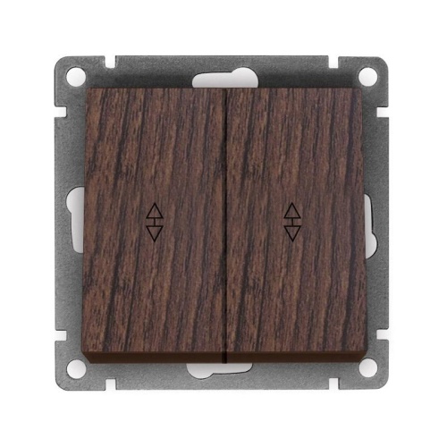 Афина выключатель проходной двухклавишный , с/у, 10А, 220В, механизм венге (еврослот) | код A0026-V | Universal