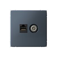 ARTGALLERY РОЗЕТКА двойная ТВ + компьютерная RJ45, кат. 5Е, ГРИФЕЛЬ | код GAL000789 | Systeme Electric
