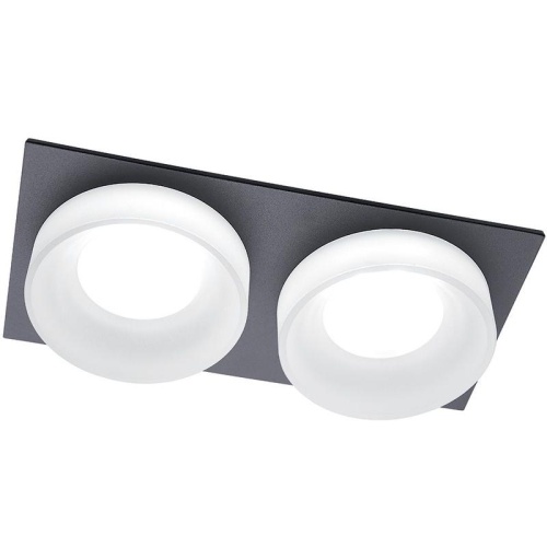 Светильник ИВО-2х50w G5.3 прямоугольный черный | код 41138 | Feron