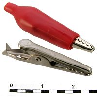 Зажим-крокодил RUICHI 8-0026 под пайку/обжим, 8 мм, 5 А, красный | код 70084 | Ruichi