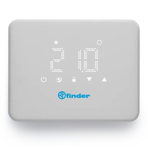 Комнатный термостат Bliss T, сенсорный экран, питание 3В DС, 1СО 5А, монтаж на стену | код 1T9190030000PAS | FINDER Комнатный термостат Bliss T, сенсорный экран, питание 3В DС, 1СО 5А, монтаж на стену | код 1T9190030000PAS | FINDER