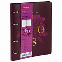 Тетрадь на кольцах А5 (180х220 мм), 80 л., под кожу, BRAUBERG VISTA, Rose , 112125 | код 112125 | BRAUBERG