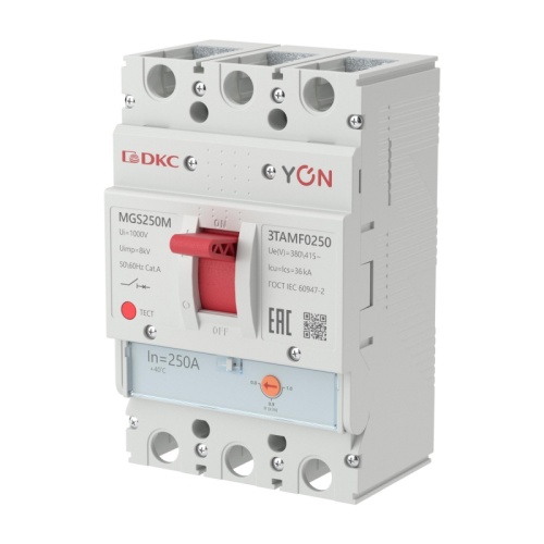 Авт. выкл. YON MGS250 3P 200-250A 25kA | код MGS250M-3TAMF0250 | DKC