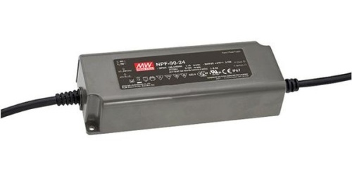 Источник питания AC-DC, 90Вт, вход 90…305В AC, 47…63Гц/127…431В DC, ККМ, выход 30В/3А, изоляция 3750В AC, пластиковый корпус 171х63х37.5, -40…+70С | код NPF-90-30 | MeanWell