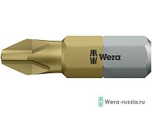 Бита 851/1 TiN PH, сверхтвердое покрытие нитридом титана, хвостовик 1/4' C 6.3, PH 2 x 25 мм | код WE-480172 | Wera