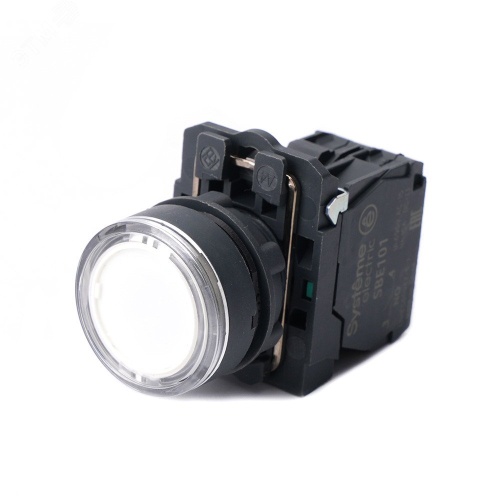 Кнопка SB5 с подсветкой в сборе модульная 22мм белая пластик 24ВDC 1НО | код SB5AW31B1 | Systeme Electric