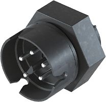 Вилочный разъем в панель М16,6, IP68(69k), 5 полюсов, цвет: черный, номинальные характеристики: 250V/400V 8A, серия gesis RST MICRO | код 41.052.4053.1 | Wieland