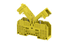 Клемма проходная болтовая 35 мм2, на высокие токи, на 2 подключения, с защитными крышками, желтая SPT35XL-YELLOW | код 4308450004 | Elmex