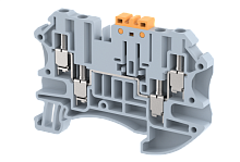 Клемма проходная винтовая 2,5 мм2, на 4 подключения, красная TQKFT2.5-2x2-RED | код 1202060002 | Elmex