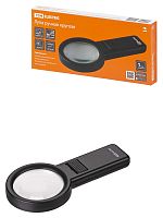 Лупа ручная круглая, d 68 мм, 6-ти крат. увел., LED подсветка, 2хАА, TDM | код SQ1025-0904 | TDM
