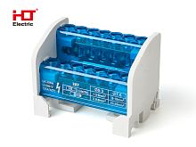 Шины на DIN-рейку в корпусе (кросс-модуль) Лесенка L+PEN 2x7 HLT | код 081-06-007 | HLT