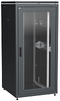 ITK Шкаф сетевой напольный 19" LINEA N 33U 800х800мм стеклянная передняя дверь, задняя металлическая черный | код LN05-33U88-GM | IEK
