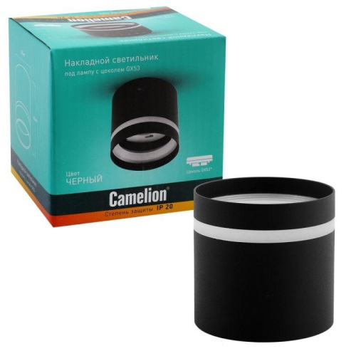 Светильник встраиваемый IP20 под лампу GX53 LGX53-02 C02 черн. Camelion 15395 фото 2