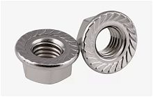 Гайка с насечкой, препятствующей откручиванию нержавеющая (А2) M6 (DIN 6923) (200 шт/уп) Промрукав | код PR08.7447 | ПРОМРУКАВ