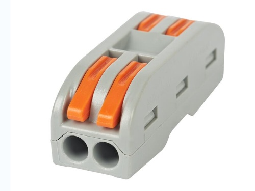 Соединительная проходная клемма 2 полюс СК 412-2 (0.4-2.5мм2 и 0.5-4.0мм2) HLT | код 081-19-020 | HLT